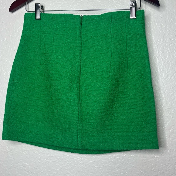 NWT Zara Green High Rise Textured Gold Button Detail Mini Skirt Size Small - Picture 5 of 6